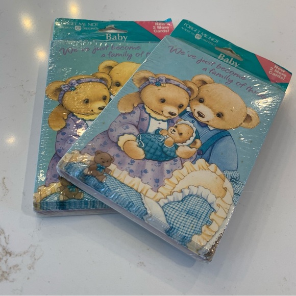 Vintage “We’ve” Just Become a Family Of Three” Cards 2 Packs w/ 1 Bonus included - Picture 5 of 8